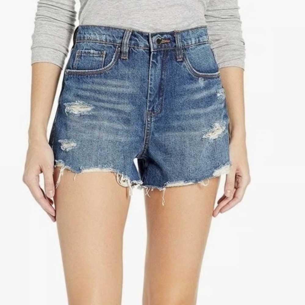 Wild Fable Blue Jean Shorts Distressed High-Waisted Size 6
